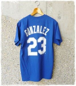 メンズ　MLB　半袖　Tシャツ　 Los Angeles Dodgers　ドジャース　#23　GONZALEZ　ゴンザレス　アメリカ　インポート　野球　メジャー　M