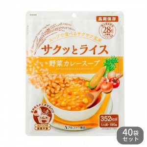 11421638 アルファー食品 サクッとライス 野菜カレースープ 190g ×40袋セット /a