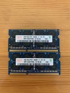 【中古動作品】ノートパソコン用メモリ hynix HMT125S6TFR8C-G7 PC3-8500S (DDR3-1066) 2GB × 2枚 (計4GB) 同ロット SO-SIMM