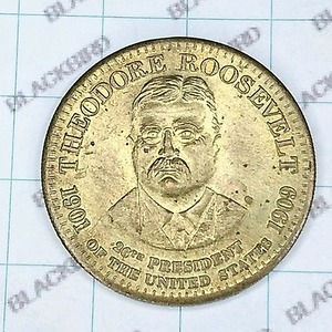 送料無料)第26代アメリカ合衆国大統領 セオドア・ルーズベルト 記念コイン 9.94g A03927