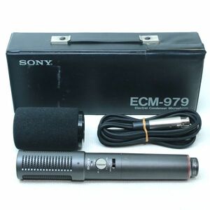 088b 念の為ジャンク SONY ECM-979 ソニー ステレオコンデンサーマイク ケース/ウィンドスクリーン/ケーブル付