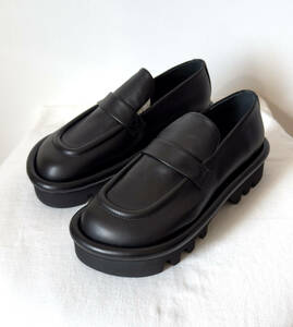 新品 41 JWアンダーソン ローファー ブラック BUMPER-TUBE LEATHER CHUNKY LOAFERS