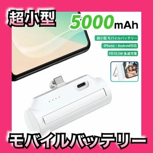 iPhone・Android全機種対応　モバイルバッテリー 小型 軽量 アンドロイド 充電器 iPhone充電器 スタンド付 Lightning/Type Cコネクター内蔵