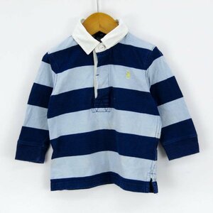 ポロバイラルフローレン 長袖ラガーシャツ ボーダー トップス 85相当 ベビー 男の子用 18M サイズ ネイビー Polo by Ralph Lauren