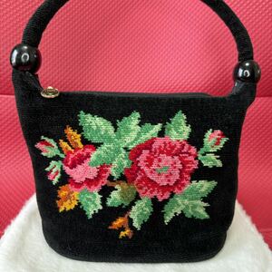 フェイラー FEILER パラディス ハンドバッグ 手提げ 鞄 薔薇 バラ 刺繍 花柄