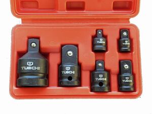 ソケット変換アダプター 6点セット 差込変換 インパクト対応 1/4(6.3mm)、3/8(9.5mm)、1/2(12.7mm)、3/4(19mm) ジョイント SST 特殊工具