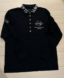 ほぼ未使用品　日本製　ヴァレンザポスポーツ　長袖ポロシャツ ポロシャツ ゴルフウェア ブラック　40サイズ