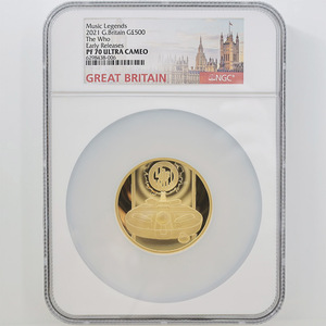 2021 英国 伝説のミュージシャン ザ・フー 500ポンド 金貨 5オンス プルーフ NGC PF 70 UC ER 初鋳版 最高鑑定 完全未使用品 元箱付