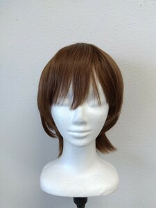 長めショートウィッグ■明るいブラウンゆるふわフルウィッグ■ファッションウィッグ■かつら軽い毛先 wig 耐熱