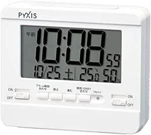 セイコークロック 置き時計 目覚まし時計 掛け時計 デジタル 温度湿度表示 PYXIS ピクシス 本体サイズ:9×10.5×4.2