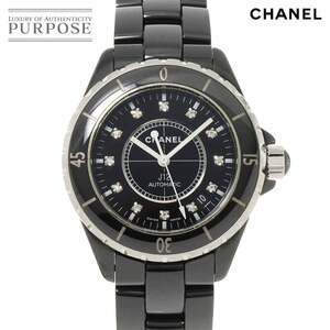 シャネル CHANEL J12 38mm H1626 メンズ 腕時計 12P ダイヤ ブラック セラミック デイト オートマ 自動巻き ウォッチ 90231438