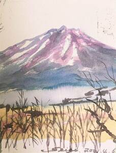 多田晴義『富士山D』、肉筆画・直筆サイン入り、証明書、高級額装付き、送料無料