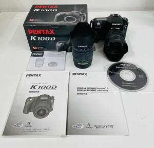 【TK12139KM】1円スタート PENTAX ペンタックス K100D レンズ付き 各種冊子付き 動作未確認 長期保管品 カメラ 趣味 写真