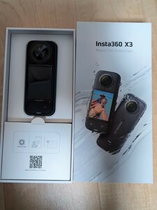 Insta 360 X3 見えない自撮り棒付け 360度カメラ 元箱あり