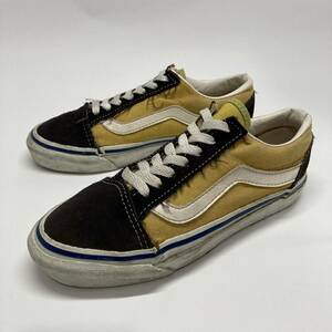 希少! 90s USA製 VANS oldskool US6 イエロー ブラウン / バンズ オールドスクール ツートン アメリカ製