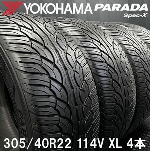 深溝★305/40R22 ヨコハマ PARADA Spec-X 4本 №240425-S2 ランクル レクサスLX タンドラ セコイア/ベンツ Gクラス等/パラダ22インチセット