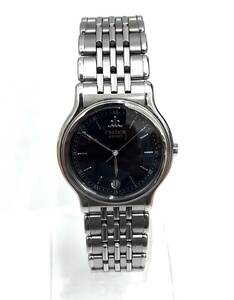 【15221】SEIKO CREDOR セイコー クレドール　9572-6000　黒文字盤　稼働品　針腐食あり　腕回り約20cm　メンズ　腕時計