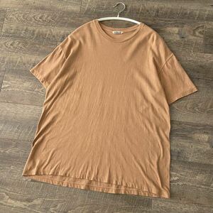 定価8800円 AURALEE オーラリー Seamless Crew Neck Tee A00T01ST 半袖 Tシャツ 4(M相当) キャメル系 トップス 通年 夏物 メンズ