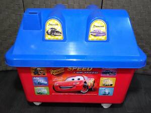 レア　ディズニー カーズ　おもちゃの家（P-rib）キャスター付　おもちゃ箱　収納ケース 収納ボックス 玩具箱 Disney　青ブルー＆赤レッド