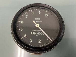 ☆06 スミス タコメーター クロノメトリック スパイ針付き 4:1 RPM1000 SMITHS Chronometric 機械式 英国製 動作確認済み 中古品