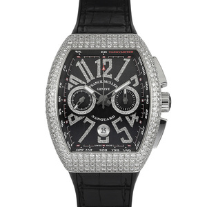 フランク・ミュラー FRANCK MULLER ヴァンガード V45CCDTDNBRCDACNR シルバー/ブラック文字盤 中古 腕時計 メンズ