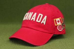 限定1新品 CANADA アメリカンニードル 帽子 キャップ 赤系 レッド 管理0501nska