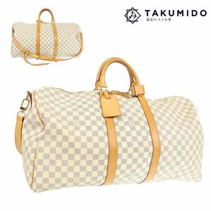 ルイヴィトン LOUIS VUITTON 2WAY ボストンバッグ キーポル バンドリエール 55 N41429 ダミエ アズール 中古AB 276713