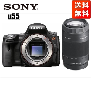 ソニー SONY α55 75-300mm 望遠 レンズセット デジタル一眼レフ カメラ 中古
