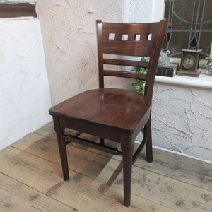 イギリス アンティーク 家具 キッチンチェア 椅子 イス 店舗什器 カフェ 木製 オーク 英国 KITCHENCHAIR 4568d