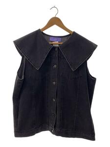 ベスト/wee9s/vintage like big collar denim vest/コットン/BLK/無