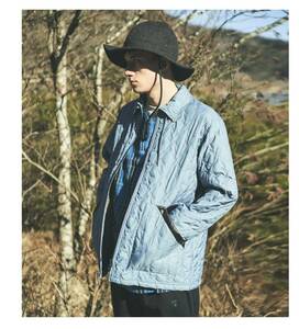 South2 West8 Quilted Jacket - Deer Horn Qt. 水色 / XL / サウスツーウエストエイト キルティング ジャケット レザー　ネペンテス