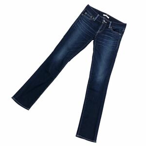 NS129 日本製 MOUSSYマウジー デニム スキニーデニム パンツ ボトムス denim ジーンズ Gパン skinny 綿 レディース 27 ネイビー 紺