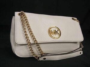 1円 ■極美品■ MICHAEL KORS マイケルコース レザー 2WAY ハンドバッグ トート ショルダー 肩掛けかばん レディース ホワイト系 FA6119