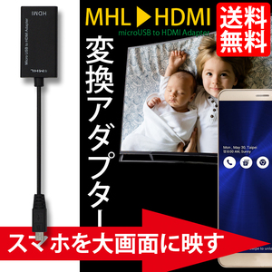 スマホを大画面で MHL-HDMI MHL2.0/1.0 変換 アダプター HD1080P Xperia Z2 Arrows GALAXY PC モバイル ネコポス 送料無料