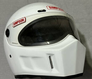 USA　貴重　シンプソン　箱付　SIMPSON　ヘルメット　2003年 STREET SUPER BANDIT　WHITE　J VER　純正シールド　SSJ738W　　7 8/3 59cm