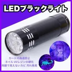 【送料無料】９LED ブラックライト 懐中電灯 紫外線ライト