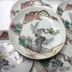 清朝磁器 中国骨董 粉彩小皿 花鳥図 手描き アンティーク コレクター放出 美品