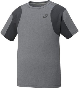 アシックス Tシャツ メンズ ランニング 半袖 グレー Sサイズ 送料無料
