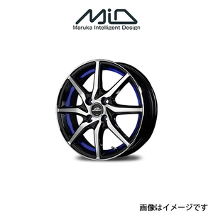 MID シュナイダー RX810 アルミホイール 1本 NV100クリッパーリオ DR17W(12×4J 4-100 INSET43 ブラックポリッシュ/ブルー)SCHNEIDER