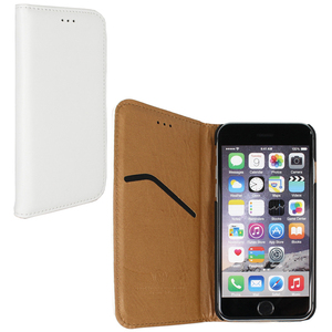 即決・送料込)【光沢レザー調手帳型ケース】PREMIUM iPhone 6s Plus/6 Plus Leather Style Case White