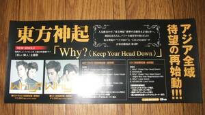 【ミニポスターF13】 東方神起/Why?(Keep Your Head Down)非売品