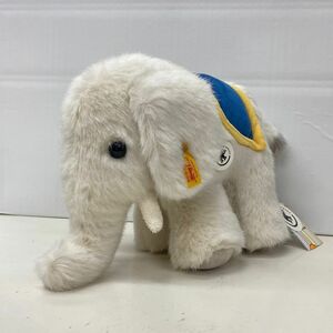 Y301-000 Steiff シュタイフ ゾウ エレファント ぬいぐるみ 140周年記念作品 ホワイト 白 タグ付き 約高さ21×長さ30×横幅12cm ④