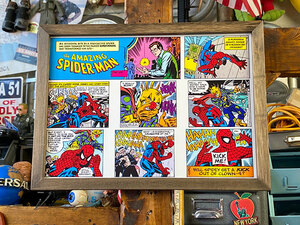 ポスターフレーム（アメイジング・スパイダーマン/コミックカット/横型） ■ アメリカン雑貨 アメリカ雑貨