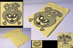 SLAP ★ ハートイラスト バックプリント 半袖 Tシャツ ★ Mサイズだと思います ★ バナナ色 ★ SLAP スタジオ