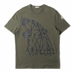 MONCLER モンクレール Tシャツ サイズ:L 21AW ラバー ポーラーベア クルーネック 半袖 Tシャツ MAGLIA T-SHIRT G20918C00002 8390T カーキ