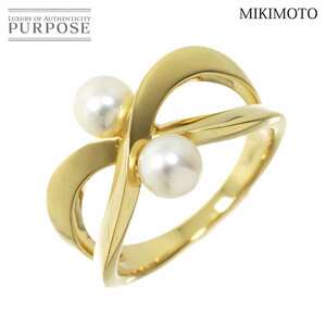ミキモト MIKIMOTO 12号 リング アコヤ真珠 5.2mm K18 YG イエローゴールド 750 パール 指輪 Akoya Pearl Ring 90229041