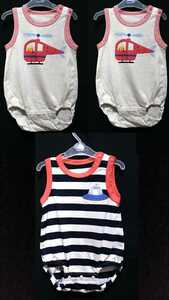 60 ノースリーブ タンクトップ 新生児 子供服 赤ちゃん ロンパース 肌着 カバーオール プレオール ヘリコプター ボーダー UFO 送料無料