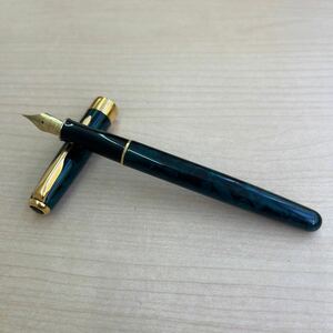 PARKER SONNET パーカー ソネット 万年筆 グリーン マーブル ペン先 18K 750刻印有 筆記未確認 フランス製 筆記用具 文房具 