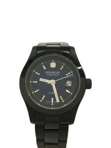 SWISS MILITARY WATCH◆クォーツ腕時計/アナログ/BLK/6-7023