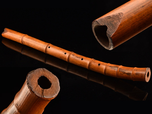 【琴》送料無料 和楽器 時代竹造延管 尺八 長57.5cm WK607